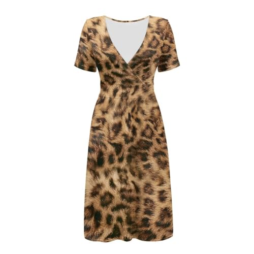 Image of Women's Summer Formal Dresses Short Sleeve Wrap V Neck Dresses Bridesmaid Wedding Guest Dress with Pockets