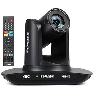 FoMaKo 4K PTZ NDI HX3 Caméra Suivi-Automatique IA 20x Zoom Optique, avec HDMI/USB3.0/LAN(PoE), pour Service Religieux, éducation, Vidéoconférence, Youtube OBS Streaming, Licence NDI Incluse (K20UH)