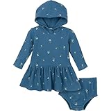 Gerber Baby Girls' 2-Piece Long-Sleeve Dress and Diaper Cover Set, Berries, 6-9 Months