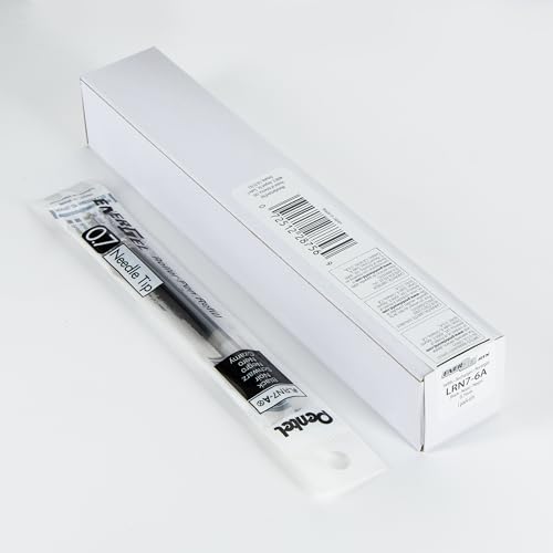 Image of Pentel Refill Ink for EnerGel Gel Pen, 0.7mm Needle Point, Fine Ink, Black Ink, Pack of 6 Refills
