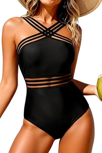 Model wearing Hilor Front Crossover Swimsuit