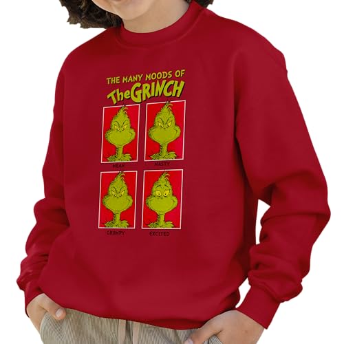 Isaac Morris Limited The Many Faces of The Grinch Kids and Adult Sized Crewneck Sweatshirt