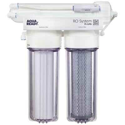AquaReady 3 Stage Reverse Osmosis RO Water Filter | 75 Gallons Filtration Per Day | Easy DIY Install | Purified Water Removes Chlorine, Fluoride, Nitrates, and Heavy Metals