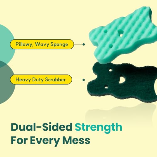 Image of Odor Resistant Dual Sided Heavy Duty Multipurpose Scrub Sponge 6 Pieces
