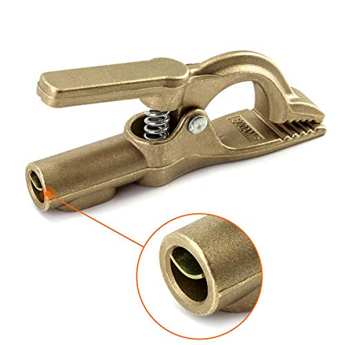 Image of QWORK Welding Bronze Ground Clamp, 1.6 Pounds and 500A, 1 piece (Pack of 4)