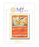 Chaque coffret Ultraboost / Myboost contient la carte principale mise en avant de sa fiche produit + 9 cartes Pokémon supplémentaires.