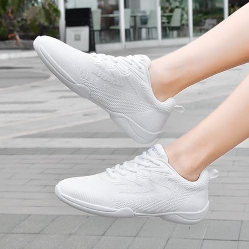 White Cheer Shoes for Girls Non-Slip Breathable Youth Sneakers Cheerleading Dance Competition Kids Tennis Athletic Training Shoes3