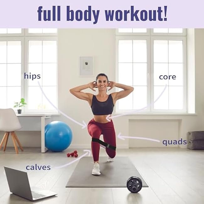 BootySprout Booty Bands 3-Pack for Legs, Glutes, and Lower Body ¨C at Home Gym Equipment for Workouts, Yoga, Stretch Exercises, or Rehab Routines ¨C Pink, Gray, & Black