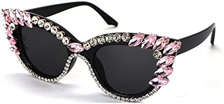 Retro Cateye Sunglasses for Women UV400 Protection Cat Eye bling rhinestone Sun Glasses - Image 3