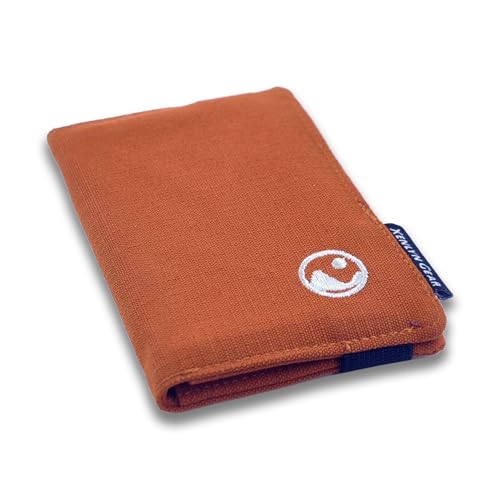 Card Wallet Holds 2-12 Credit Cards with Elastic Band - Nylon Water-Resistant Card Holder Fits in Front Pocket - Lightweight Credit Card Holder for Men & Women - Brown