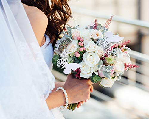 QH-Shop Schmetterling Tischkarten Platzkarte Namenskarte Cup-Karten wandsticker mit Hohl-Muster in Den Flügeln für Hochzeit Geburtstage Taufe Party Tischdeko 100 Stücke weiß