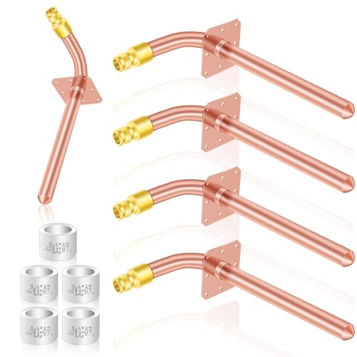 Image of Boltigen 5PCS PEX Expansion, Cooper 1 /2 inch Pex Copper Stub Out With Wall Flange, F1960 (3 1 /2 inch x 6 inch Length)