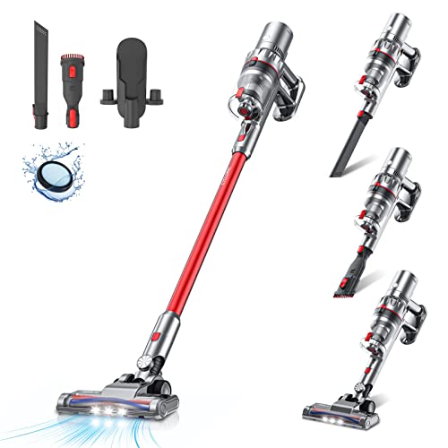 aonus A3 Aspiradora sin Cable, 30000Pa/420W Aspirador Escoba sin Bolsa Potente, Pantalla LED, 45 Minutos de Autonomía, 2 en 1, para Suelos Duros, Alfombras y Pelo de Mascota