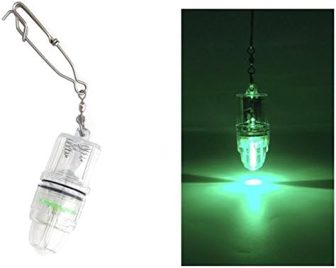 LED 4PACK Deep Drop Underwater Fishing Flashing Light Bait Lure Squid, AA Battery Activated(Not Included), 800M Deep (Pack of 4, Green)