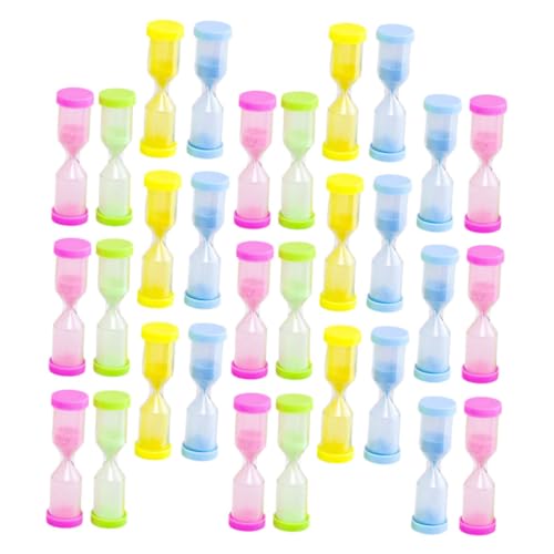 SMASOLO 30 Piezas de Reloj de Arena Decorativo para Escritorio Temporizador Reutilizable Mini Plástico Resistente Adorno para Hogar y Obsequio Infantil Colores Color Color Aleatorio