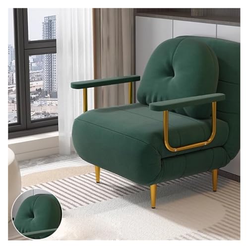 Sofá cama convertible moderno con respaldo ajustable, sillón plegable multiusos, ideal para sala de estar y dormitorio, cama plegable compacta verde (80 cm)