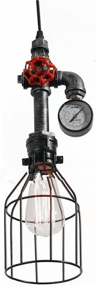 Lustre conduite d'eau rétro, éclairage plafond cage de fer cuisine salon - 8