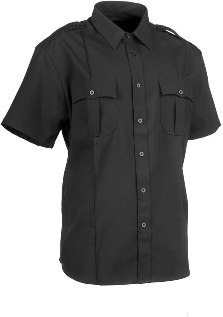 First Class Men's Polycotton Short Sleeve Uniform Shirt - Tactical Work Utility and Safety Security Shirt