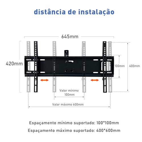 Suporte Articulado de Parede para TV, Ajuste Livre, Adequado para TVs de 32 a 70 Polegadas, Suporta