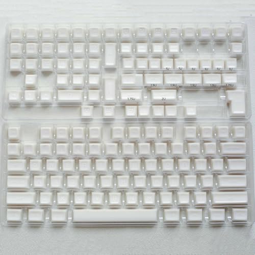 Image of 142 Keys White Jade Keycaps Doubleshot SA Keycap Set Fit for 61 /64 /87 /104 /108 Cherry Mx Switches Mechanical Keyboard