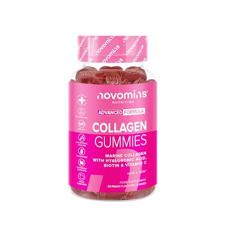 Marine Collagen Gummies - Collagen Supplements for Women - More Convenient Than Collagen Powder - Hydrolysed Collagen Peptides with Biotin, Vitamin C & Hyaluronic Acid - 60 Gummies - by Novomins