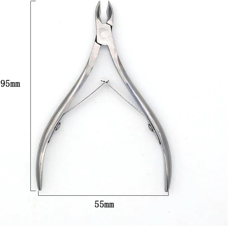 Nail Cuticle Nipper Scissors Stainless Steel Manicure Colorful Clipper Remover Pedicure Eagle Beak Pliers,C503,Silver 3pcs