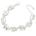 Silver Plated Q&Q Fashion African Elephant & Baby Link Hindu Ganesh Charms Link Chain Bangle Bracelet