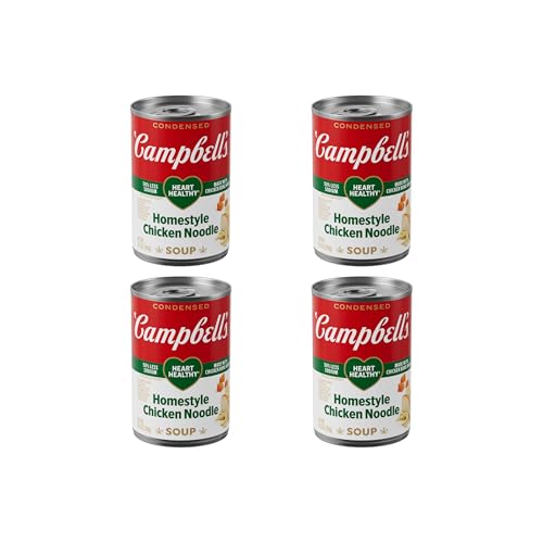 Campbell’s Condensed Heart Healthy Homestyle Chicken Noodle Soup, 10.5 oz Can (Pack of 4)