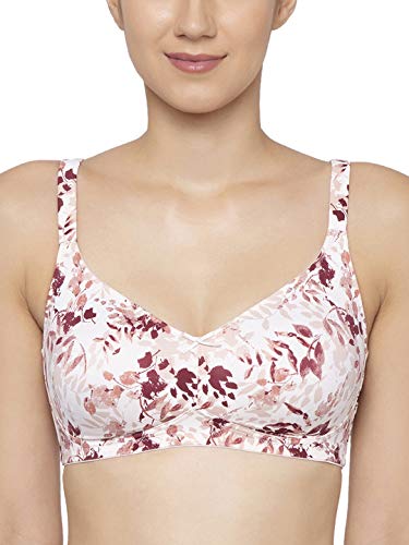 Image of Triumph Minimizer Bra for Women| Non Wired Non Padded| My Flower Series Full Coverage Lingerie Visually Reduces Bust by One Cup Size Wireless Floral Microfiber Support Bra Pack of 1