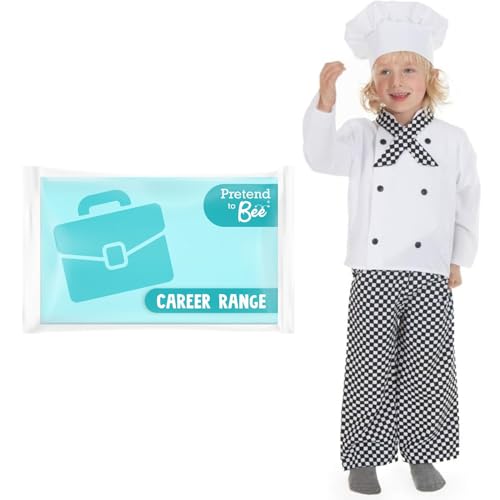 Pretend to Bee Déguisement de Chef/Boulanger Enfant, Noir et Blanc, 5-7 Ans