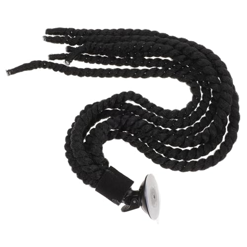 Peluca trenzada para casco de moto accesorio unisex de trenza hueca ponytail color negro