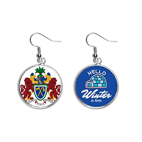 Pendientes de Gambia con emblema nacional joya colgante de invierno