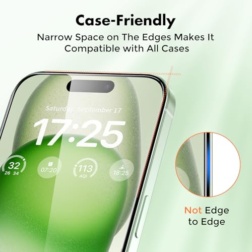 Image of UNBREAKcable 3-Pack Screen Protector for iPhone 15 Plus, Double Shatterproof Tempered Glass [Easy Installation Frame] [9H Hardness] [99.99% HD Clear] [Case Friendly] for iPhone 6.7 inch