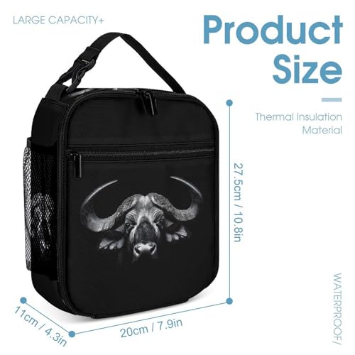 Cape Buffalo Cute Backpacks Set Lightweight Lunch Bag Aesthetic Pencil Cases for Travel Work4