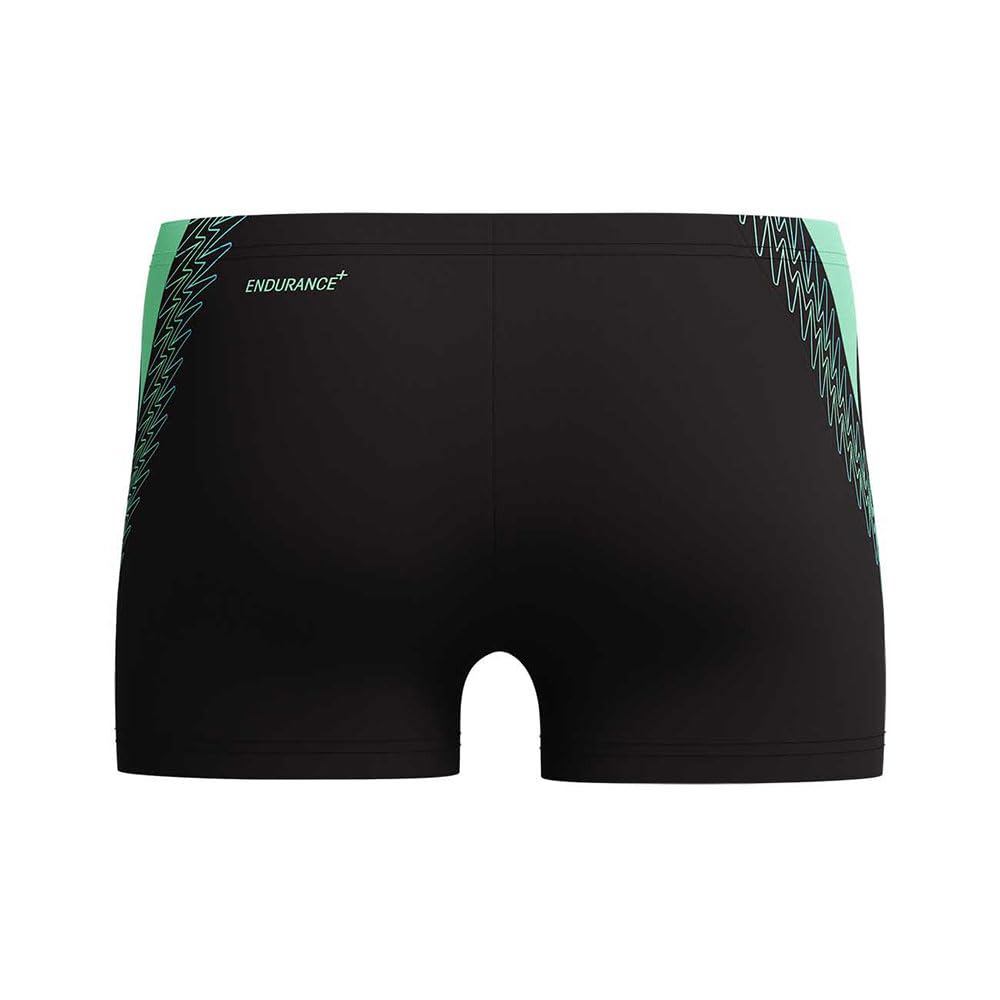 Speedo Męski Hyperboom Splice Aquashort, czarny/zielony lucerna, 40