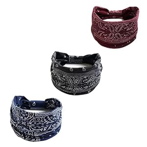 Zoestar Boho Brede Hoofdbanden Zwarte Yoga Running Head Wraps Stijlvolle Vintage Hoofdsjaals Elastische Tulband…