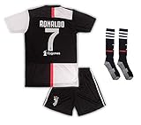juventus trikot kinder mit eigenem namen 2019-20 Heim Edition Juventus Ronaldo Trikot Set #7 Heim 2018/19 Kinder Fussball Trikot Mit Shorts und Socken Kinder (11-12 Jahre)