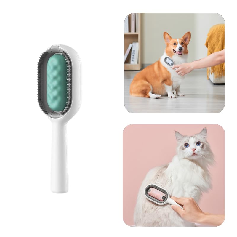 Peine de aseo para mascotas, cepillo húmedo para gatos, tanque de almacenamiento de agua único, 3 en 1, aseo, limpieza y masaje, duradero y