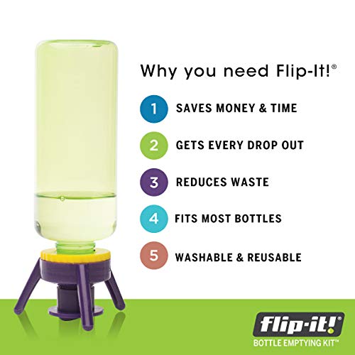 Flip-It! Bottle Emptying Kit – 6 Bottle Pack - No more wasted product - Fits most plastic bottles – 6 Base Caps, 6 Adapters – Bright Color Edition by Flip-It! - Image 9