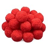 TOAOB 30 Piezas Pompones Grandes de Rojo de 5cm Bolas de Fieltro Pompones Para Decoraciones Manualidades Creativas y Decoraciones Bricolaje