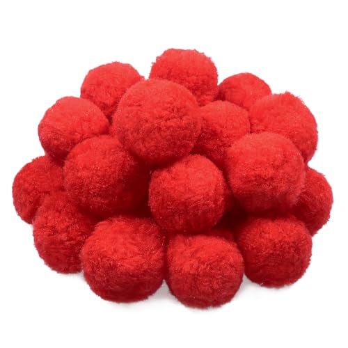 TOAOB 30 Piezas Pompones Grandes de Rojo de 5 cm Bolas de Fieltro Pompones para Decoraciones Manualidades Creativas y Decoraciones Bricolaje