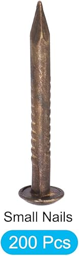 Vista 13 de METALLIXITY Uñas pequeñas (0.069 x 0.394 pulgadas), 200 unidades, uñas pequeñas de latón, para carpintería doméstica, tono bronce