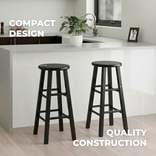 Image of Winsome Element 2-Piece Bar Stool Set, Black, 29 inch