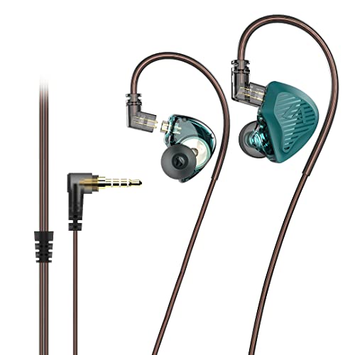 Image of Yinyoo Lafitear LD1 in Ear Earphones,Wired Headphone with 11mm Dual Magnet DD HiFi Ear Buds, IEM with Detachable 2PIN Copper Cable for Audiophile, DJ, Musician (Green no mic)