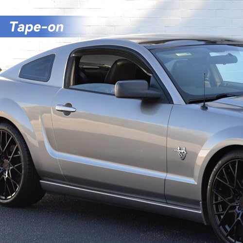 Image of Window Visors Rain Guards Shield for 2005-2009 Ford Mustang, Out-Channel Window Vent Wind Deflectors Visors Shades for 05-09 Ford Mustang