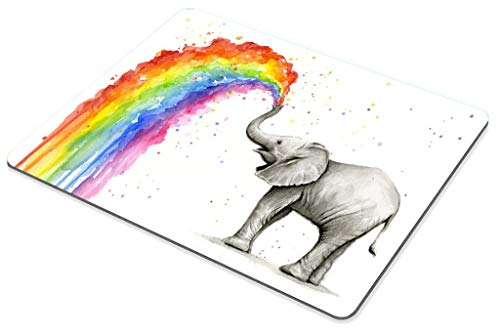 Mouse Pad,Watercolor Elephant Spray Rainbow Mouse Pad Rectangle Non-Slip Rubber Mousepad Office Accessories Desk Decor Mouse Pads For Computers Laptop #TOP1