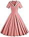 GownTown Women's 1950s Retro Vintage V-neck Party Swing Dress