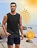 COOFANDY Tank Top for Men Gym Vests Bodybuilding Vest Round Neck Sleeveless Tshirt Summer Beach Vest Workout Singlets Black 3XL #3