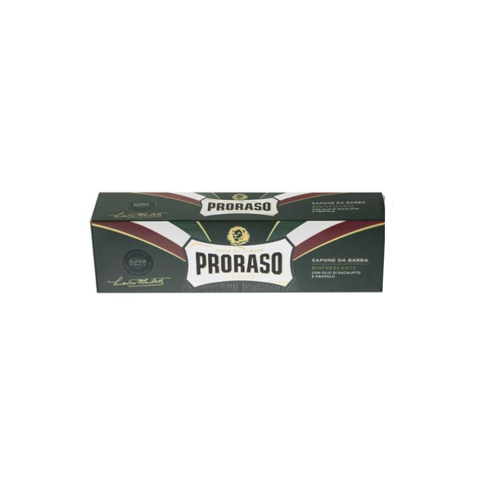 Proraso Rasierseife in erfrischender Tube, 3 x 150 ml, dicke, cremige und angereicherte Bartseife mit Eukalyptus- und Menthol-Öl, hergestellt in Italien