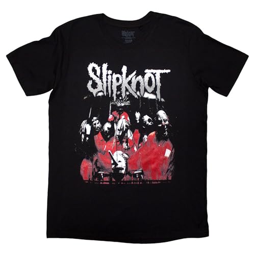 Rock Off officially Licensed Products Camiseta de código de barras estirada con nudo deslizante, Negro, M
